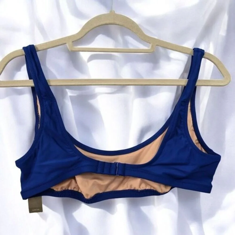 J.Crew Women Royal Blue‎ Scoop Neck Bikini Top BX611 HVI Size Medium NWT